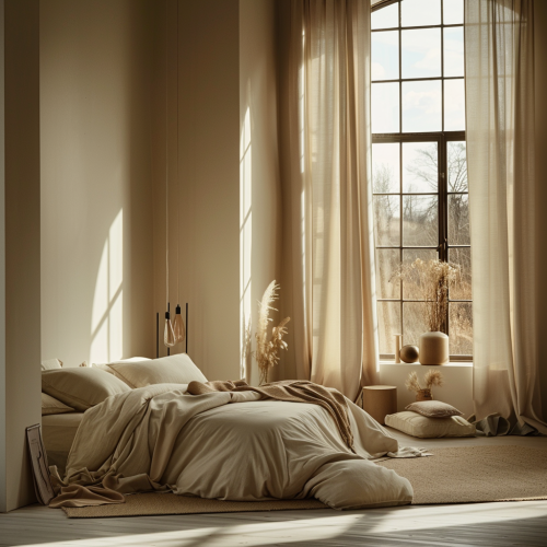 Danish Design Apartment Bedroom with Bed