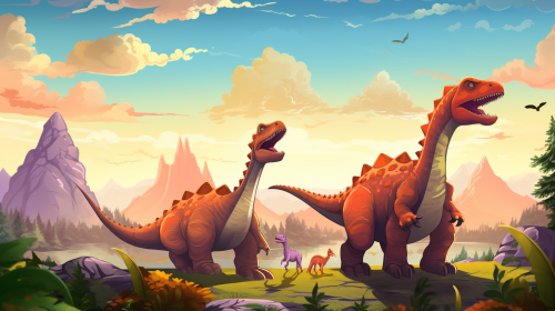 Cute dinosaur illustration for children