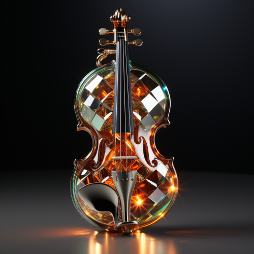 Shiny disco ball hanging above a violin Shiny disco ball hanging above a violin