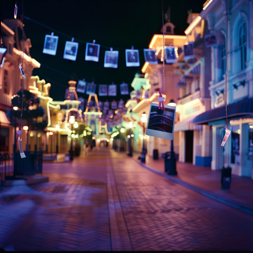 Disneyland Paris Mainstreet Night Polaroid Building