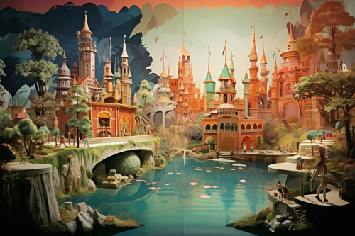 Colorful scene from Disneyland's Small World Ride