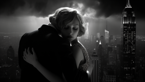 Distressed blonde woman being carried to hospital