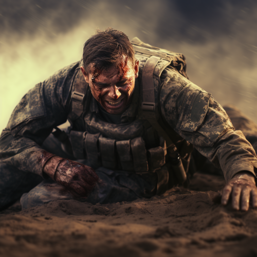 Modern soldier helping fallen wounded soldier ?