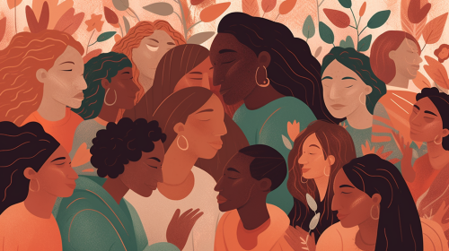 Diverse people embracing and forgiving each other