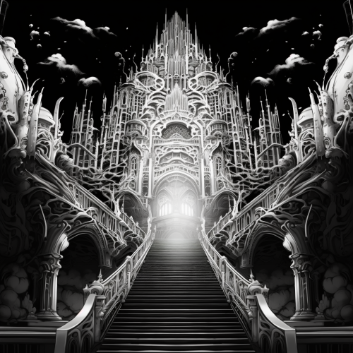 Anime Line Drawing of Divine Sanctuary