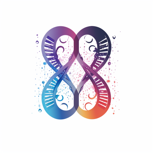 Modern logo with DNA chains and fingerprints Modern logo with DNA chains and fingerprints