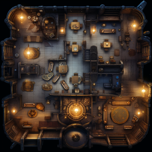 DND Battlemap Airship Deck at Night