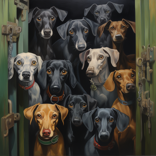 Doberman Pincher Guard Dogs Alertly Protect Home