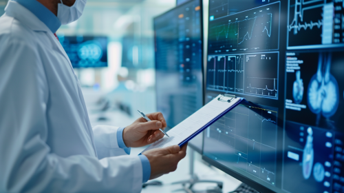 Doctor Writing on Clipboard in Medicine Setting
