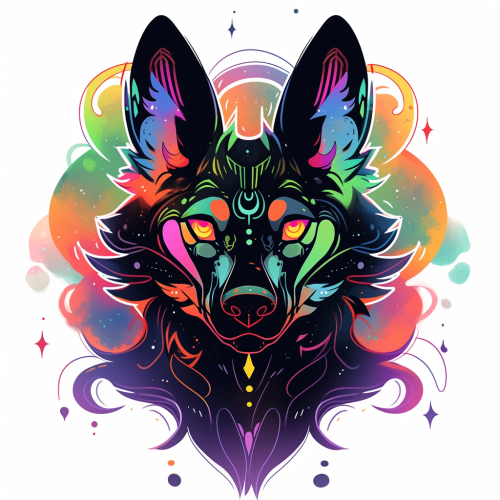 Colorful dog creature in Niji 5