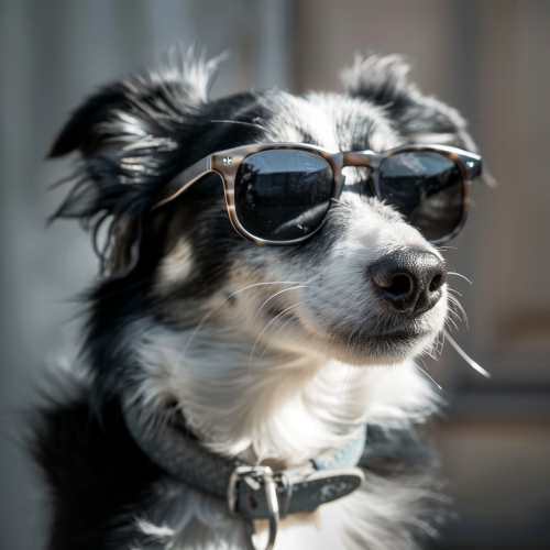 trendy dog with sunglasses