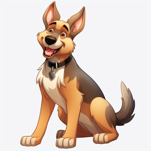 Full Body German Shepherd in Disney Style