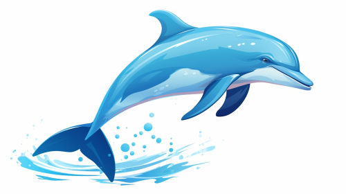 Beautiful Dolphin Vector Swimming