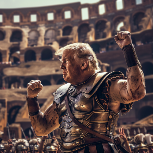 Donald as Gladiator in Colosseum