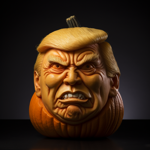 Halloween pumpkin with Donald Trump's face