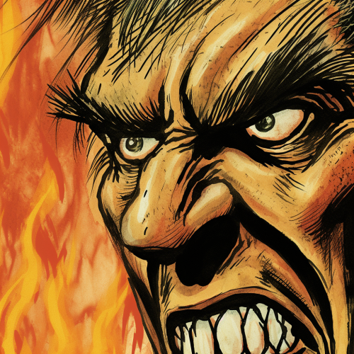 Cartoon illustration of Donald Trump in a baby Halloween costume