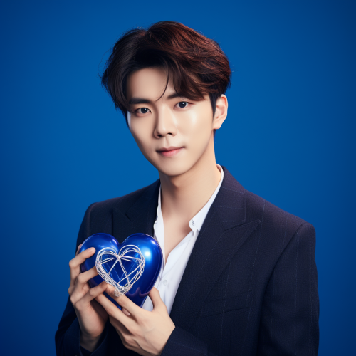 Smiling Lee Donghae with Heart-Shaped Accessory