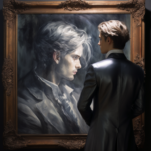 Dorian Gray admiring his portrait Dorian Gray admiring his portrait