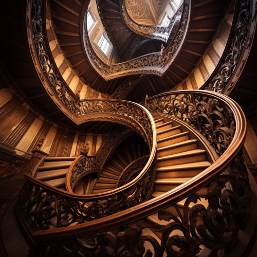 Double Spiral Staircase Trophy Top View Double Spiral Staircase Trophy Top View