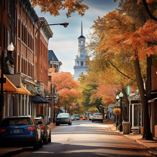 Charming fall scene in South Carolina