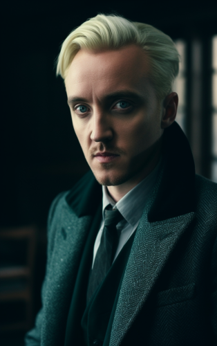 Tom Felton as Draco Malfoy in winter