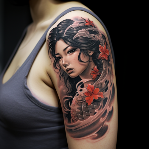 Dragon Geisha Arm Tattoo Dragon Geisha Arm Tattoo