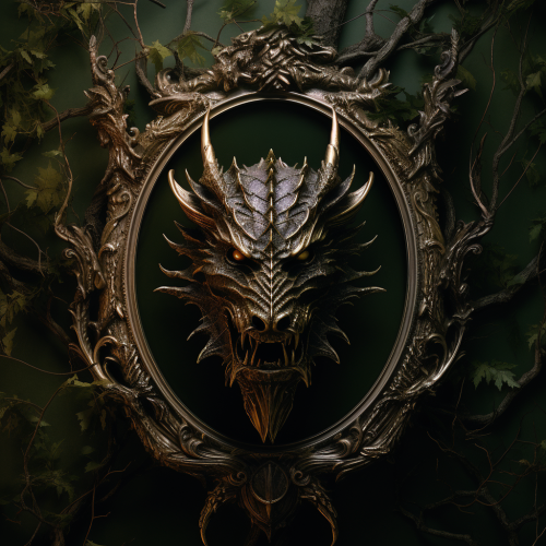 Dragon head Oroboros mirror with empowering quote