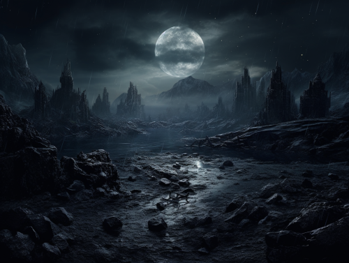 Dark dreamscape in silver and pewter