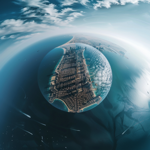 Dubai aerial view daytime horizon Dubai aerial view daytime horizon