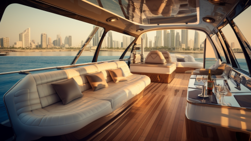 Inside view of a Dubai bay boat