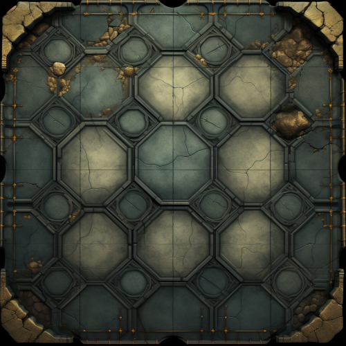 Hexagonal Grid on Dungeon Floor