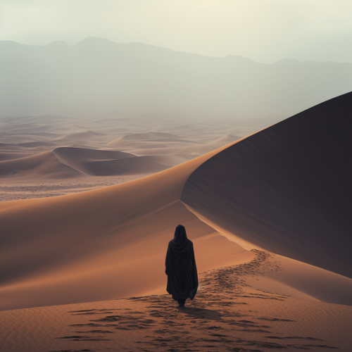 Desert Lonely Person Landscape