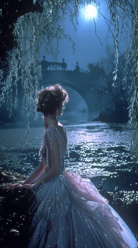 Beautiful 21-Year-Old Woman in Ballgown