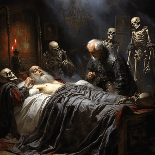 Friends supporting a dying man