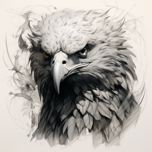 Eagle carbon sketch by schizophrenic artist
