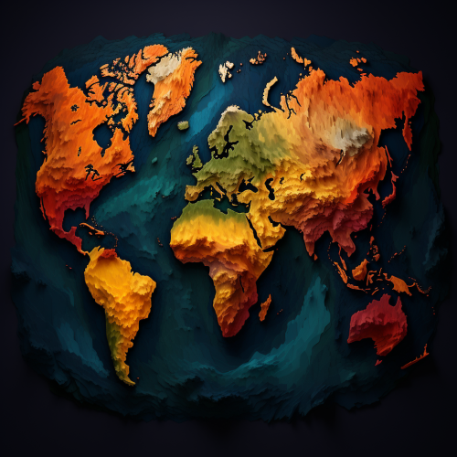 Pixelated map of Earth's continents Pixelated map of Earth's continents