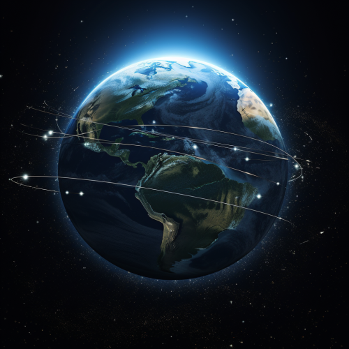 Satellites facilitating Earth and Moon communication