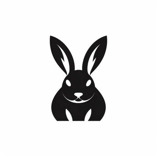 Simple black Easter bunny sign