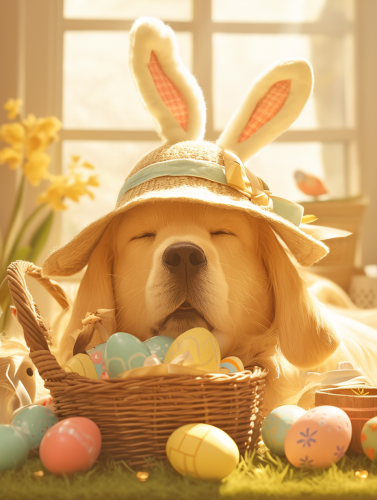 Golden Labrador Easter Bunny Rabbit Golden Labrador Easter Bunny Rabbit