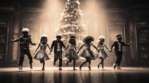 Quirky Children Christmas Dance Image