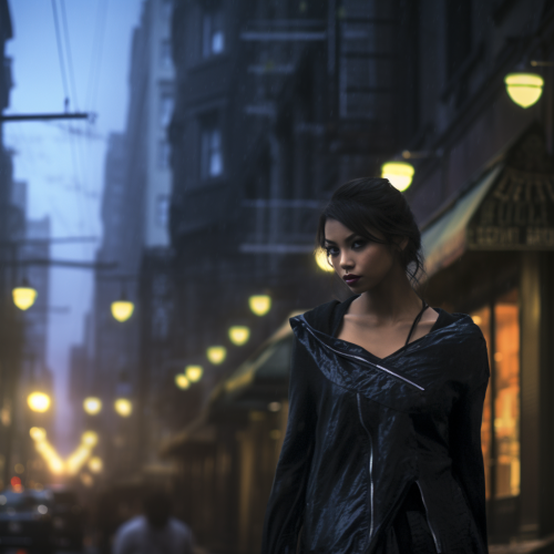 Asian witch in modern city Asian witch in modern city