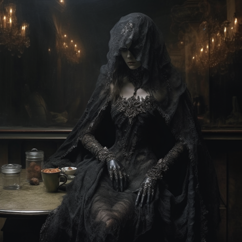 Elegant Edwardian woman enjoying a Parisian cafe Elegant Edwardian woman enjoying a Parisian cafe