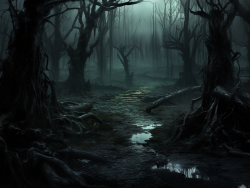 Spooky forest with a chilling atmosphere