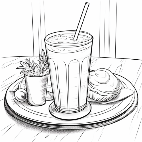 Coloring page of eggnog with cinnamon whipcream
