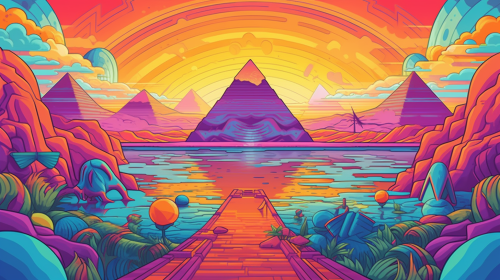 Psychedelic landscape of ancient Egypt Psychedelic landscape of ancient Egypt