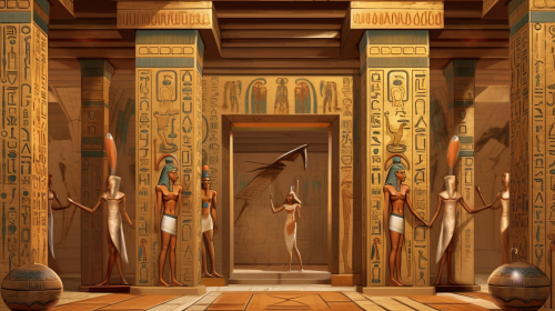 Egyptian gods fashioning human servants Egyptian gods fashioning human servants