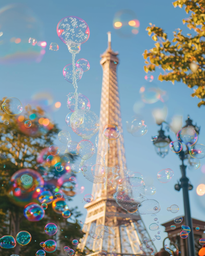 Eiffel Tower Soap Bubbles Picture