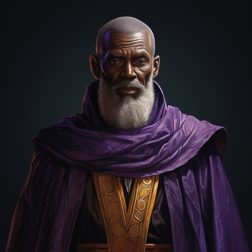 Elderly Elven Male in Purple Priest Robes