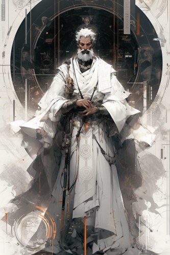 portrait of elderly nobleman in futuristic scifi style