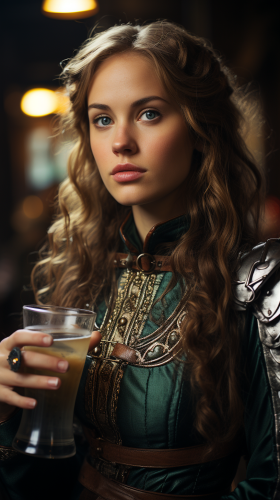 Eleanor of Aquitaine with a glass in medieval fantasy